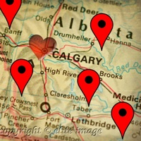 map with UWI pins